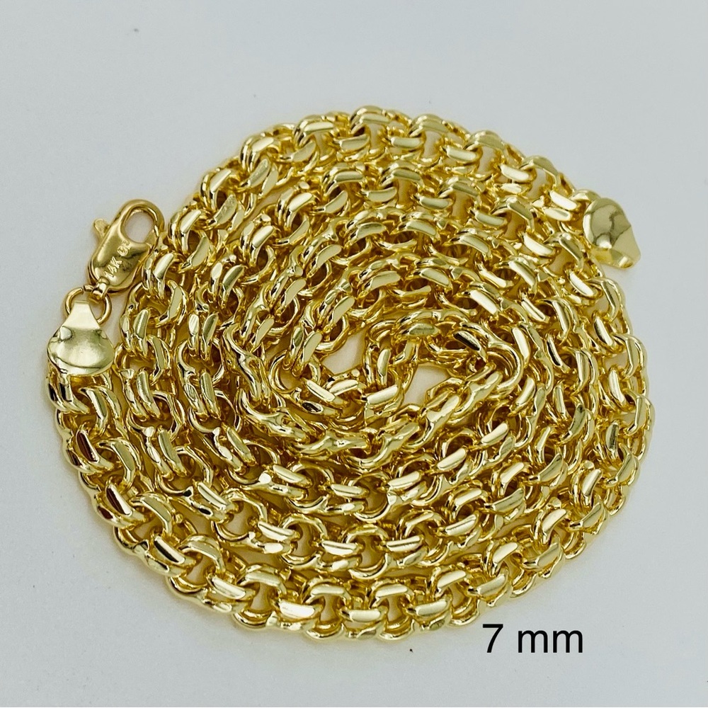 BISMARK Yellow Gold plated 14k Chain Necklaces  24” With crystal cross - Picture 10 of 17